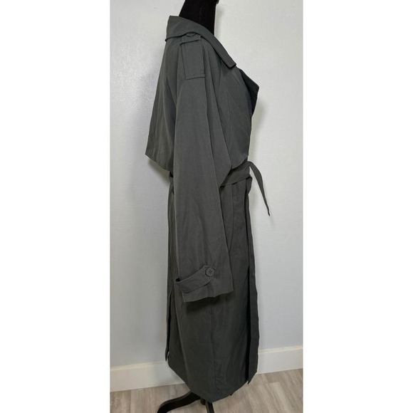 MESHki Andreas Oversized Trench Coat Charcoal Gray Size S - Picture 4 of 8